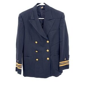 WWII Navy Officer Dress Coat Blue Jacket